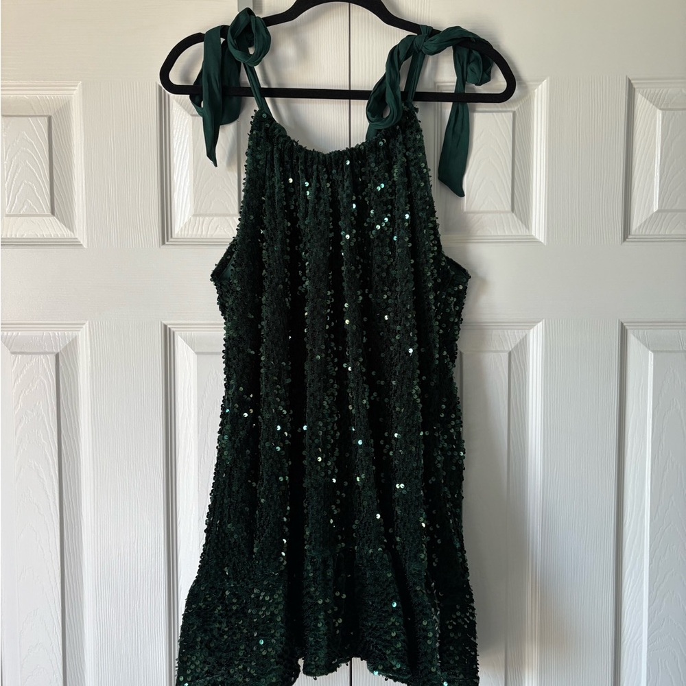 Free People Green Sequin Mini Dress